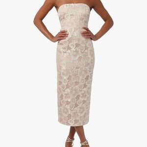 Lulus Isla Strapless Midi Dress